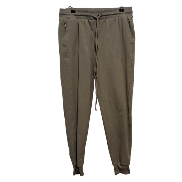 Rachel Zoe Womens Jogger Pants S Tan Ribbed Cuffs Drawstring Waist - Picture 1 of 6